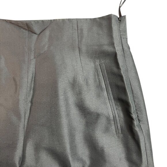 Liz Claiborne Black 100% Silk Women's Dress Pants Size 12 Side Zipper Flat Front - Picture 3 of 11